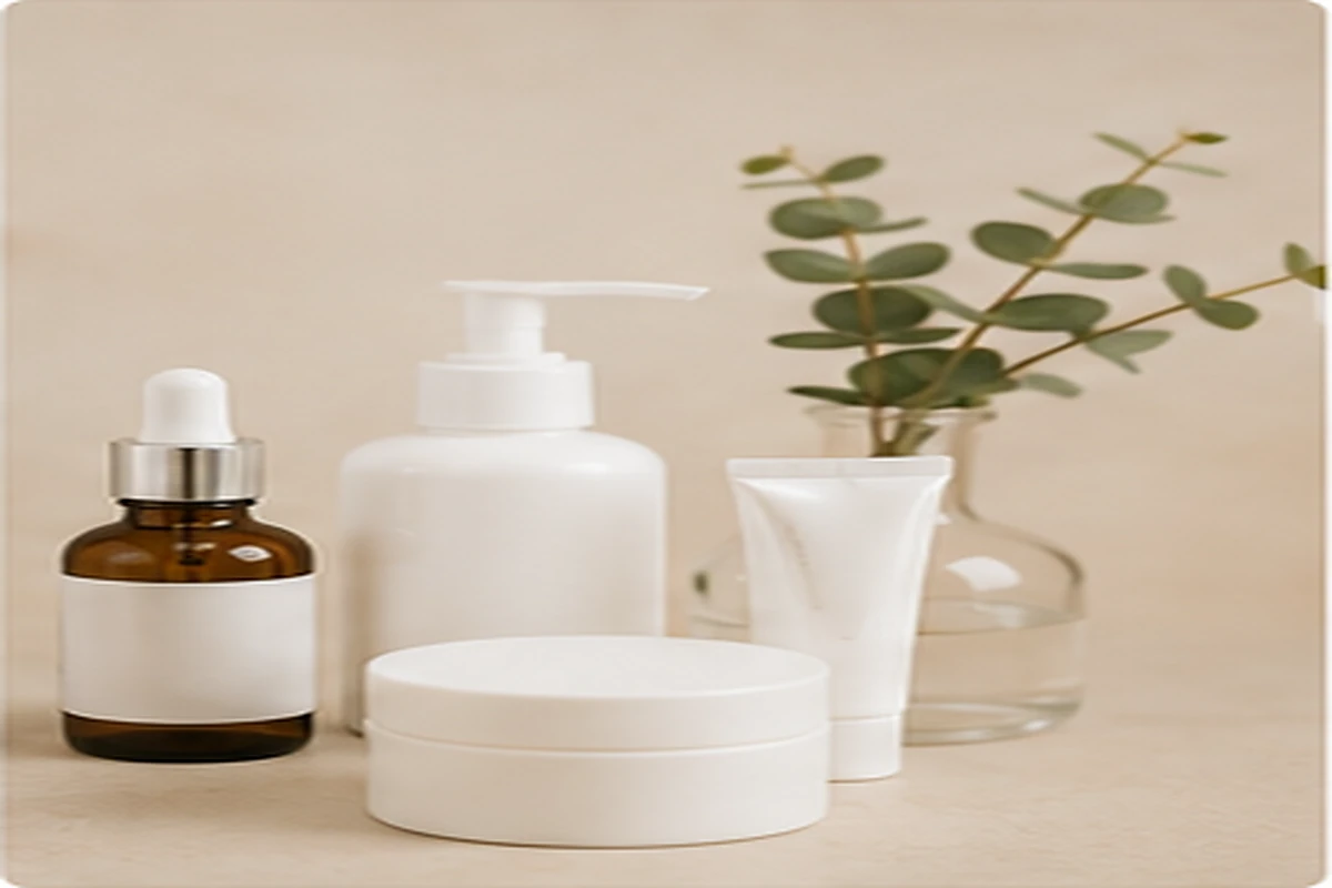 Imagem ilustrativa de produtos de cuidados com a pele